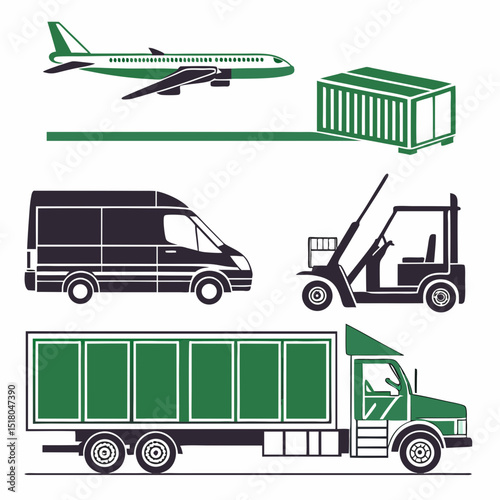 Transport and Delivery Van – Cargo Truck Vector Illustration