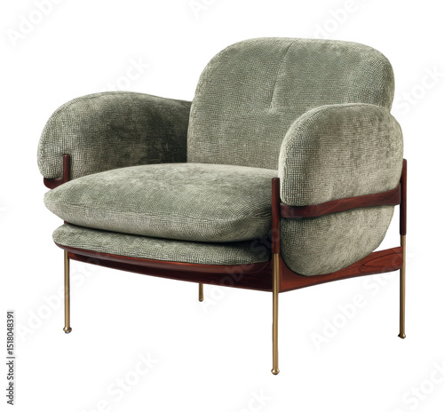 Stylish lounge chair design modern living room furniture showcase contemporary space artistic perspective isolated on transparent background photo