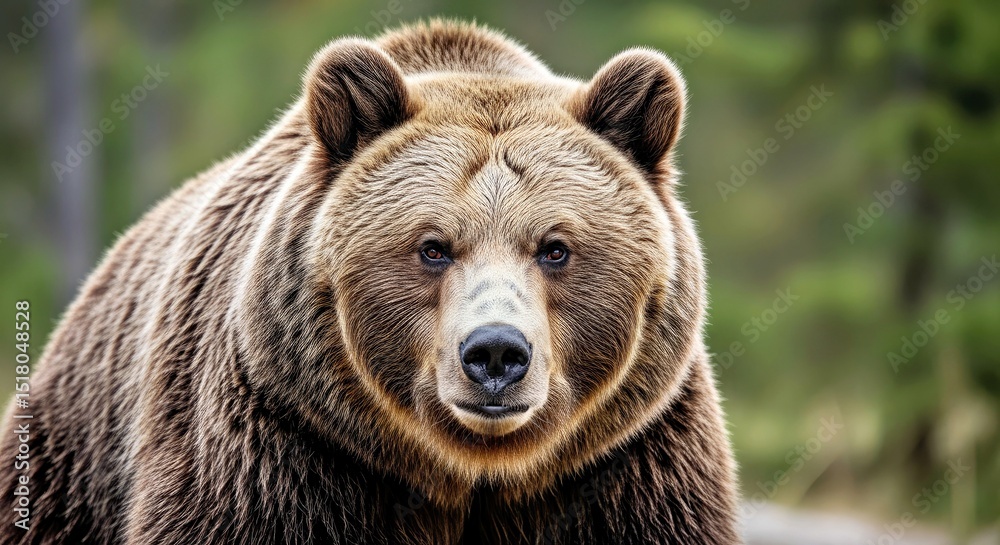 Fototapeta premium Majestic Brown Bear Nature Made Portrait Face Wild Animal Close Up