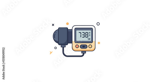 Digital blood pressure monitor device measuring health status with display screen