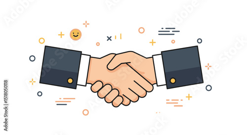 Handshake illustration symbolizing agreement partnership and collaboration in business