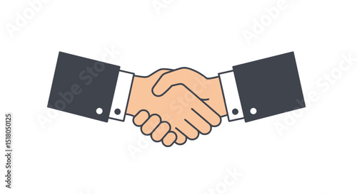 Illustration of two business people shaking hands symbolizing partnership and agreement