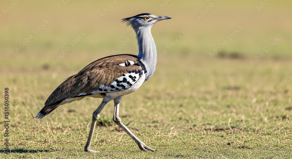 Close Up Kori Bustard Bird Walking Ground African Wildlife Grassland Close Up Kori Bustard Bird Walking Ground African Wildlife Grassland