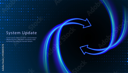 Update Software. Exchange and money transfer. Synchronization icon. Upgrade computer program version concept. Circulation arrows in motion. Two arrows go round.