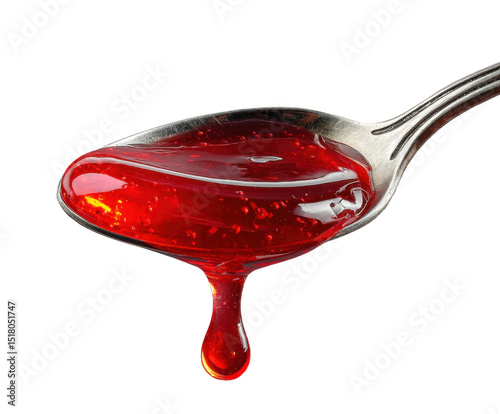 Delicious red jelly dripping from spoon kitchen food culinary delight isolated on transparent background
