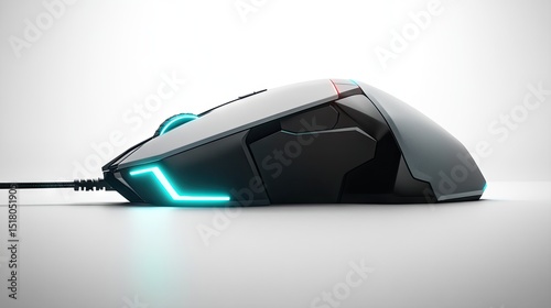 Modern computer mouse with glowing accents.