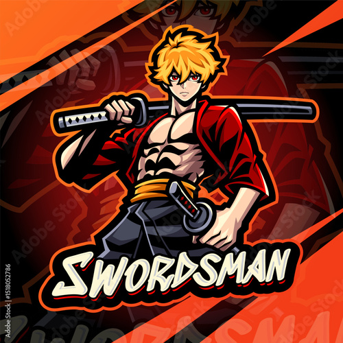 Swordsman esport mascot logo design