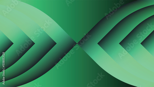 Abstract wallpaper poster with repeating fish scale shapes in layered gradient green vibrant color, ideal for modern decor and stylish digital backgrounds.