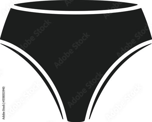 Women's Underwear Silhouette – High-Waist Briefs Vector for Fashion and Apparel Design photo