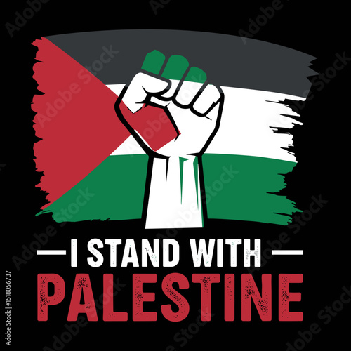 Powerful Solidarity Save Gaza and Free Palestine Bold Red Fist with Palestinian Flag Design for Advocacy and Awareness Campaign Vector Art Instant Free Download