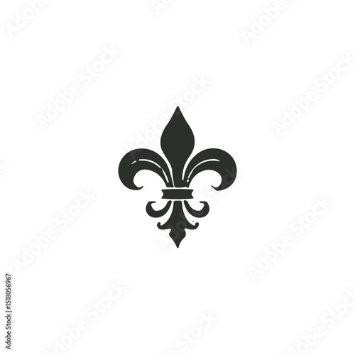 Fleur de lis symbol on white background, for heraldry