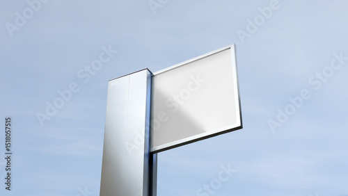 Totem Sign Mockup Facade Logo Mockup Modern Urban Signage
