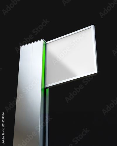 Totem Sign Mockup Facade Logo Mockup Modern Urban Signage