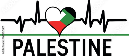 Vibrant Pulse of Palestine A Bold Artistic Fusion of National Pride and Heartbeat Rhythm Instant Free Download