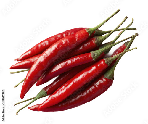 Harvesting fresh red chilies in a vibrant garden food from nature's bounty isolated on transparent background
