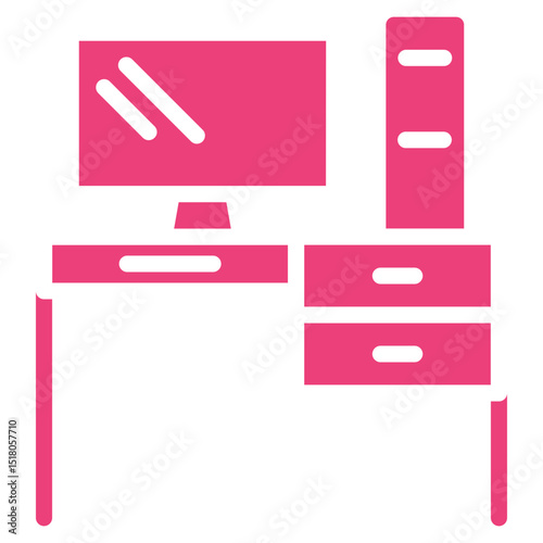 Computer Table Vector Icons