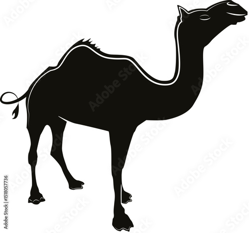 Camel Silhouette Vector – Minimal Desert Animal Icon for Logos and Infographics

