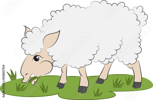 Cute Cartoon Sheep SVG – Fluffy Livestock Graphic for Kids and Nursery Designs

