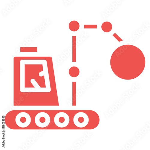 Demolition Crane Vector Icons