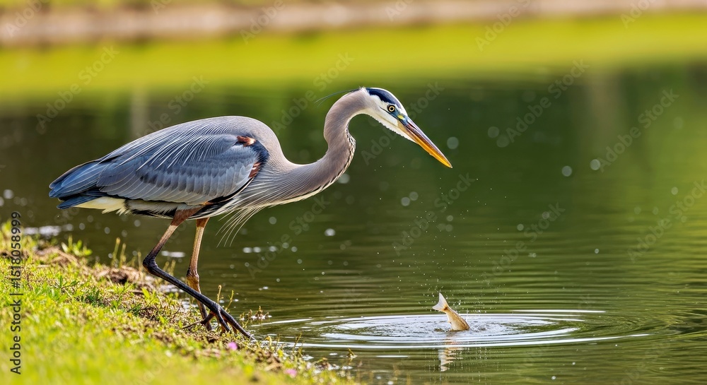Obraz premium Great Blue Heron Profile Ridgefield National Wildlife Refuge Bird