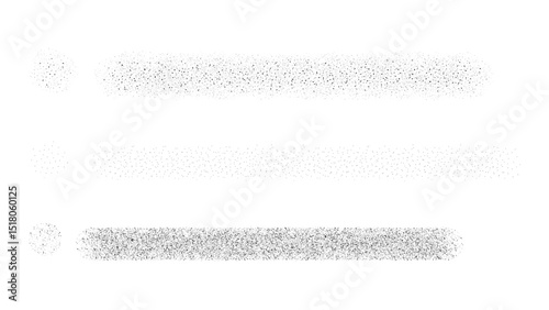 Paint spray noise of grains or brush dust and black sand particles, vector abstract shape effect. Wavy spray paint in graffiti ink style with grainy noise texture of black dots and rough dust. EPS