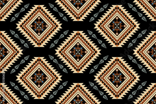 Ikat rug ethnic art seamless pattern traditional and modern style wallpaper, set, geometric, oriental, fabric, clothing, print, ornament, Aztec geometric, furniture