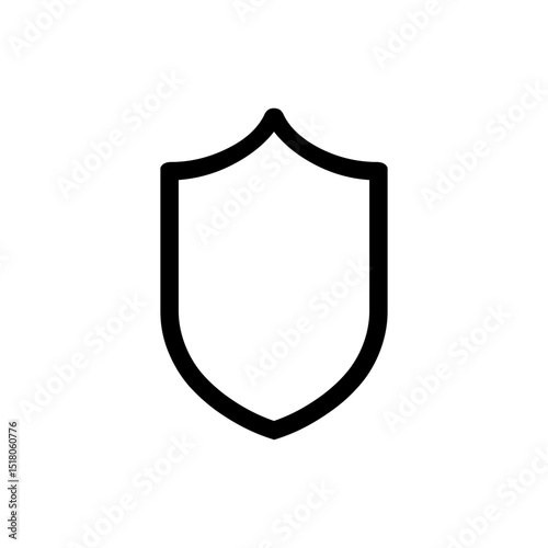 Shield black vector outline icon