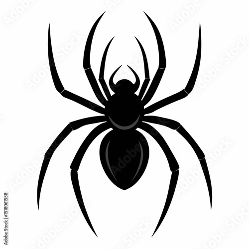 black spider isolated on white