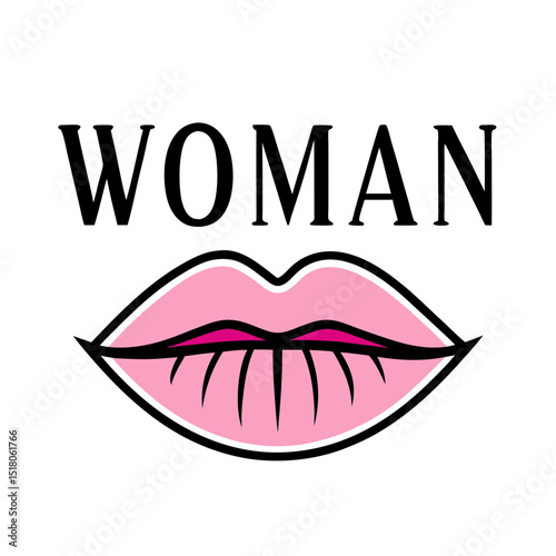 vector illustration of red lips
