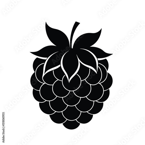 Blackberry Fruit Silhouette Vector Icon Design A Simple and Clean Graphic for Food Nature and Healthy Lifestyle Concepts