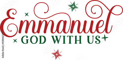 Slika na platnu Emmanuel god with us christmas design file