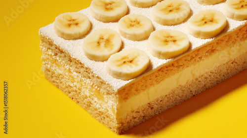 Banana Cake. Sliced Banana Cake. Minimalist Cake.