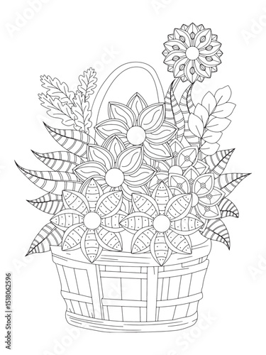 FLOWER COLORING PAGES FOR ADULTS 