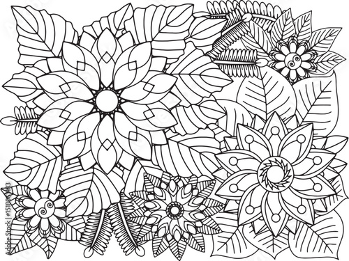 FLOWER COLORING PAGES FOR ADULTS 