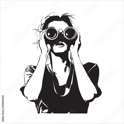 woman with binoculars