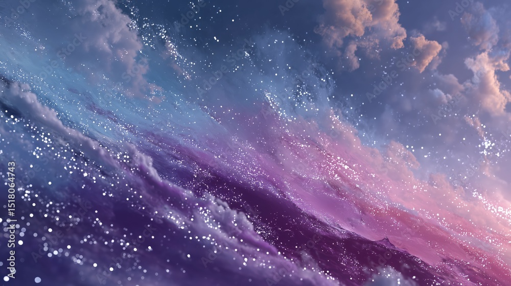 Fototapeta premium Fantasy Galaxy Sky with Colorful Clouds and Sparkling Stars