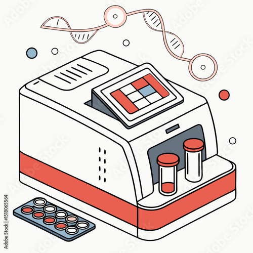 Creative ELISA Reader Vector Illustration | Clean and Modern Design for Immunoassay Testing, Laboratory Diagnostics, and Biomedical Research Projects