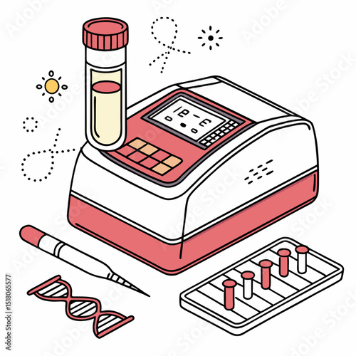 Creative ELISA Reader Vector Illustration | Clean and Modern Design for Immunoassay Testing, Laboratory Diagnostics, and Biomedical Research Projects