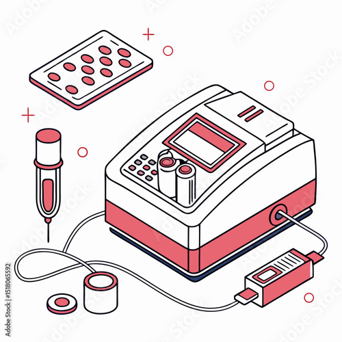 Creative ELISA Reader Vector Illustration | Clean and Modern Design for Immunoassay Testing, Laboratory Diagnostics, and Biomedical Research Projects