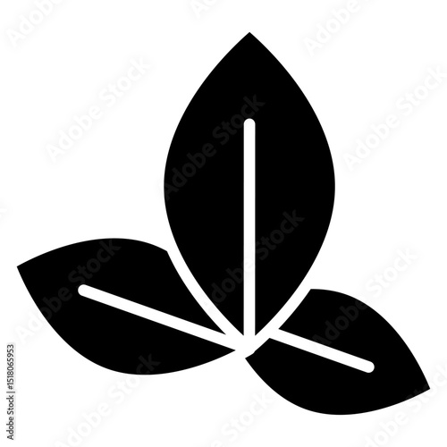 Basil icon Flat outline fill black and white