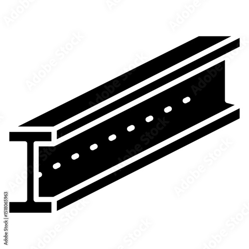 Beam icon Flat outline fill black and white