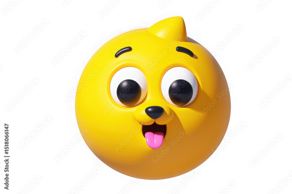 Cute yellow puppy cartoon character 3d render Cute yellow puppy cartoon character 3d render
