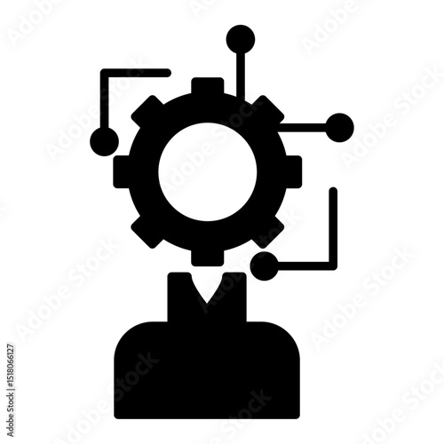 Wallpaper Mural big data scientist icon Flat outline fill black and white Torontodigital.ca