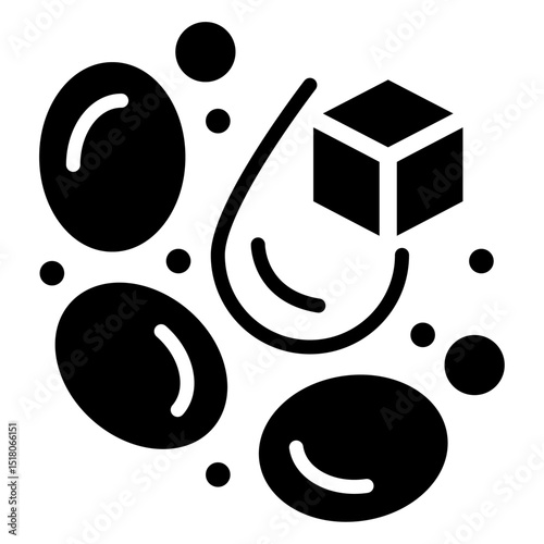 Blood sugar glucose icon Flat outline fill black and white