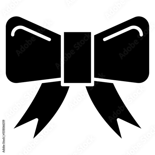 bowknot icon Flat outline fill black and white