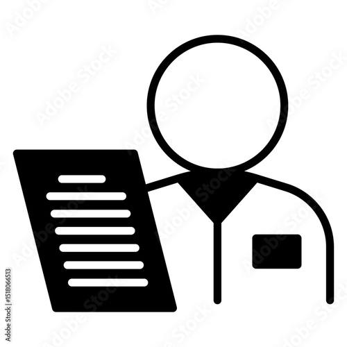 Broker icon Flat outline fill black and white