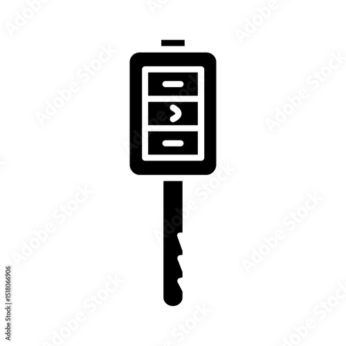 Car key icon Flat outline fill black and white