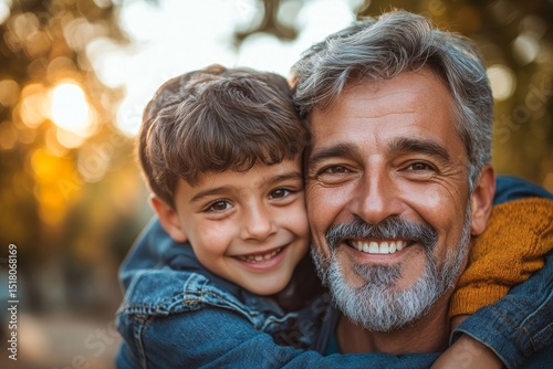 Close-up Portrait of a Father and Son