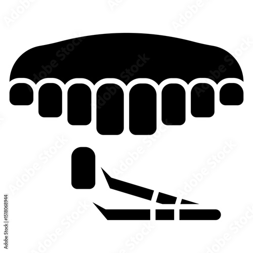 dental veneer Icon Flat outline fill black and white