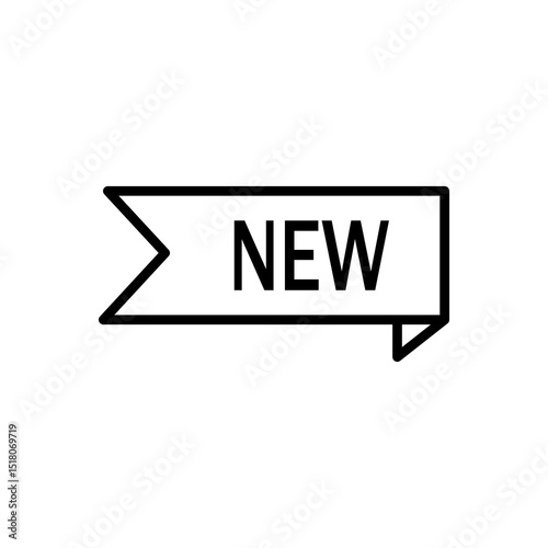 New ribbon icon. Trendy flat style for graphic design, web-site.